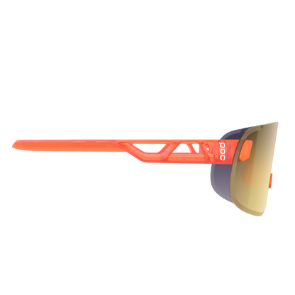Lunettes POC ELICIT Orange Fluo Translucide Verre Clarity Road Partly Sunny Gold