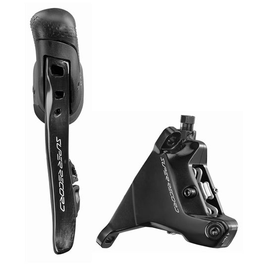 Levá páka a přední třmen 160 mm CAMPAGNOLO SUPER RECORD WRL Plochá montáž bez kotouče