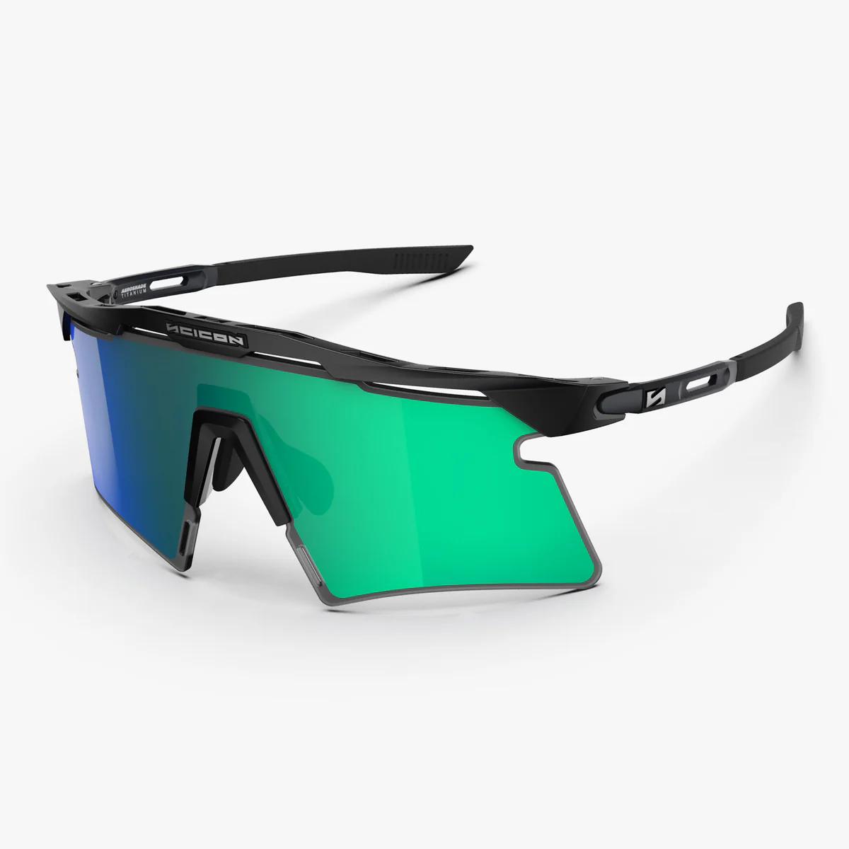 SCICON AEROSHADE 2.0 TITANIUM Glasögon Svart Matt Multimirror Lins Blå Grön + Rosa