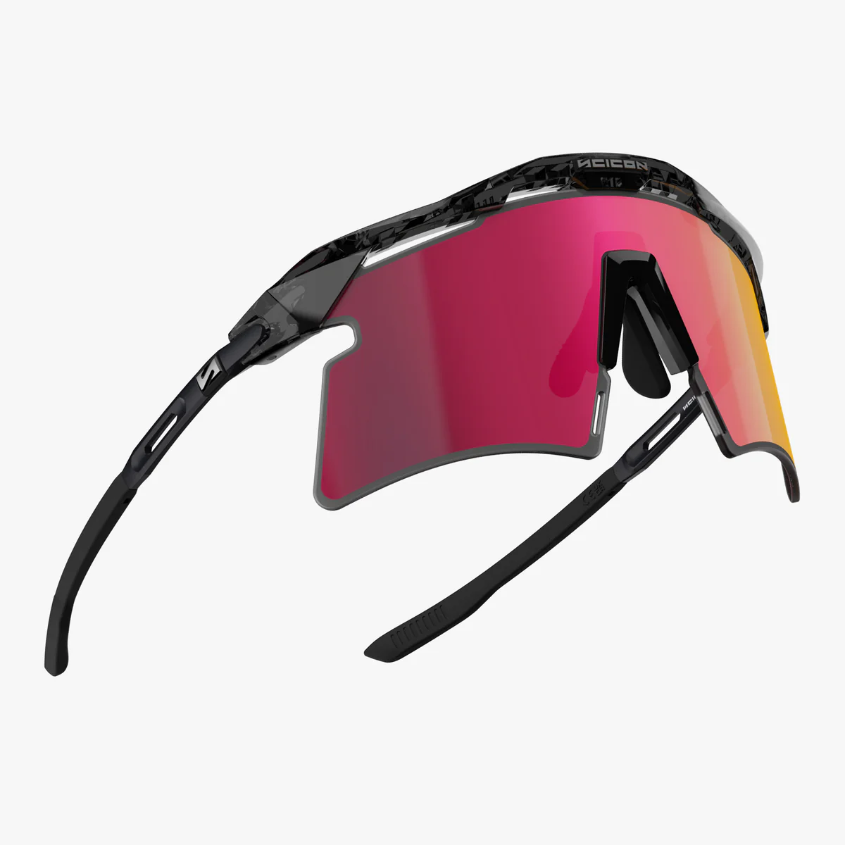 Solglasögon SCICON AEROSHADE 2.0 TITANIUM Black Crystal Gloss Multimirror Sunburts + Pink Lens