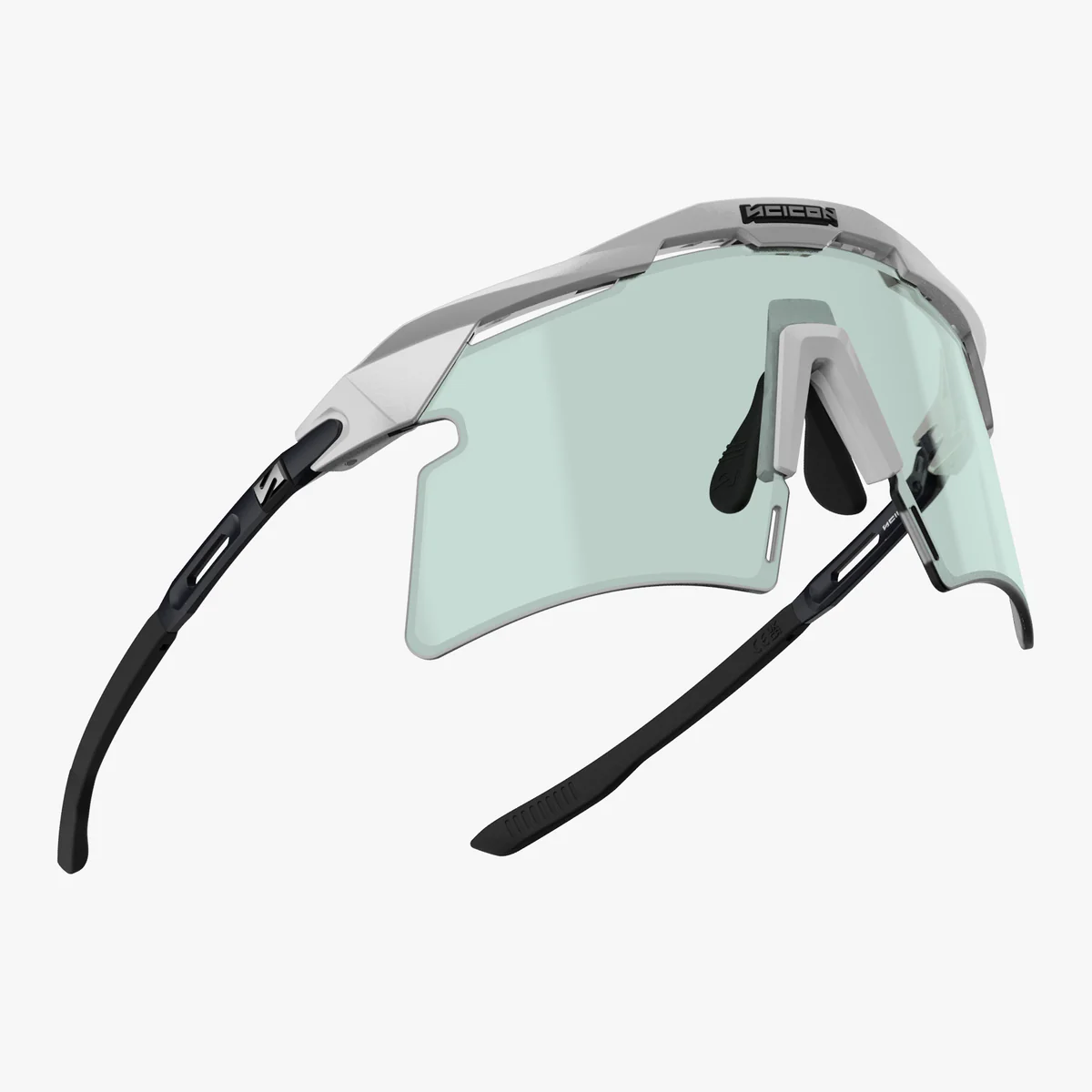 SCICON AEROSHADE 2.0 TITANIUM Hvid metalbrille Blågrøn fotokromisk linse