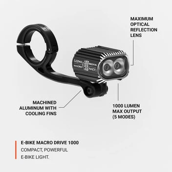 Éclairage Avant LEZYNE EBIKE MACRO DRIVE 1000