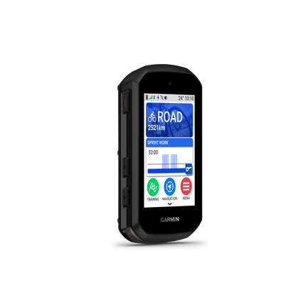 Compteur GPS GARMIN EDGE 850 — vue de trois quarts à gauche