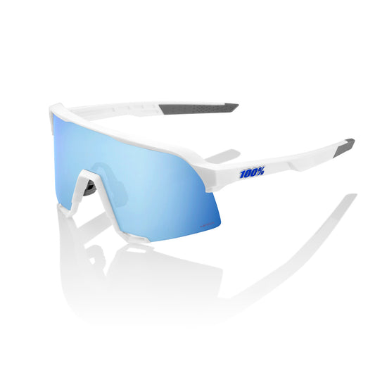 100% S3 Matte White Hiper Multilayer Mirror Blue brýle