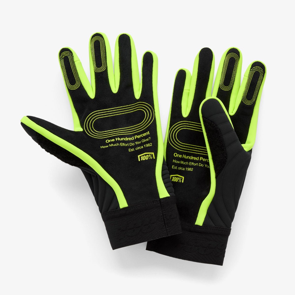 Gants 100% BRISKER XTREME Noir/Jaune