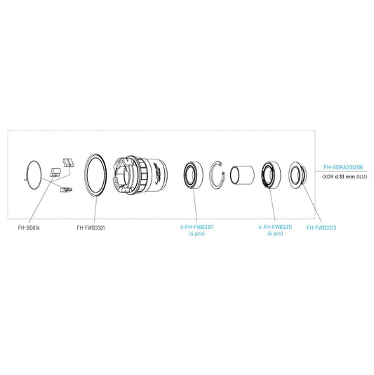 CAMPAGNOLO USB-typ SRAM XDR 13V aluminium frihjulshus