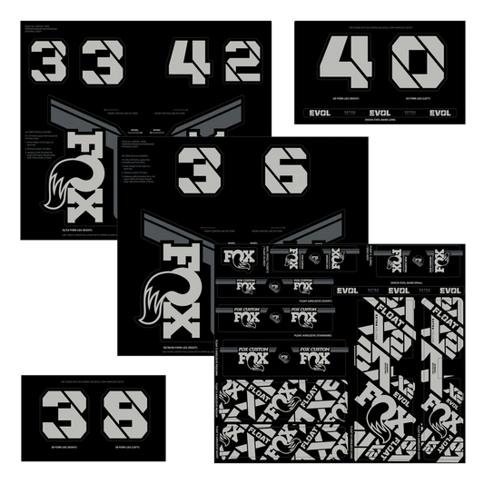 Sada samolepek na vidlice a tlumiče FOX Grey