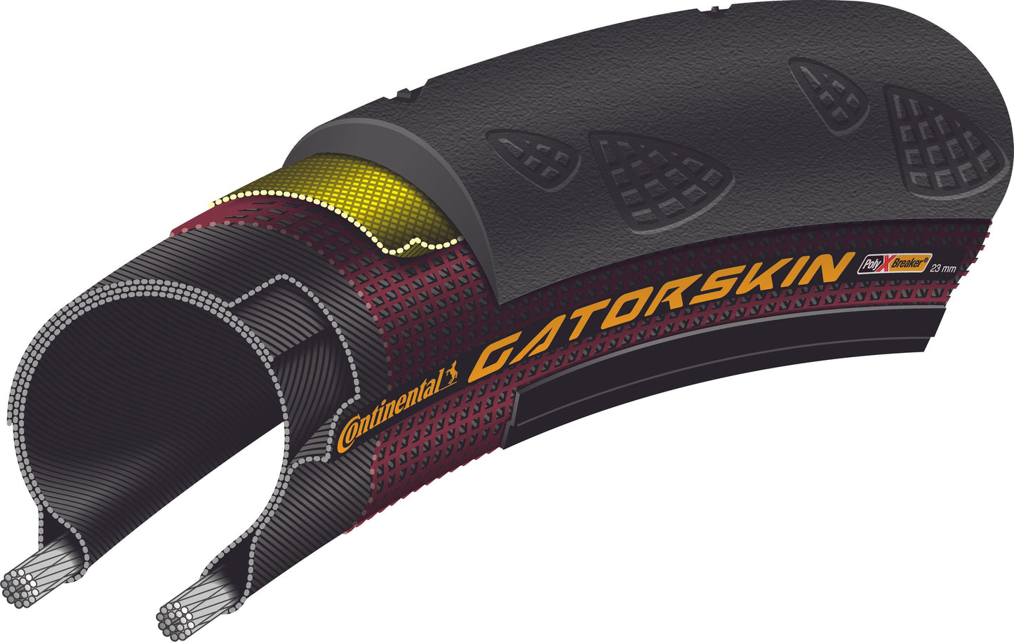 Pneu CONTINENTAL GATORSKIN 700x23c TubeType Souple Noir