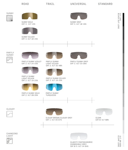 Lunettes POC ELICIT Noir Verre Clarity Trail Partly Sunny Silver