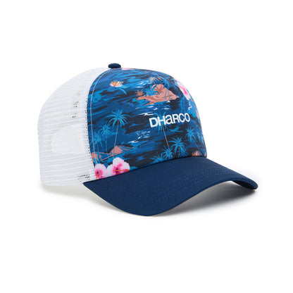 Casquette DHARCO CURVED PEAK TRUCKER OASIS Bleu