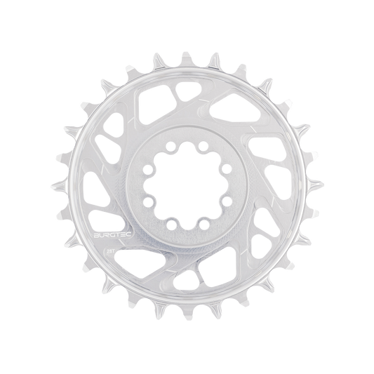 Mono-kædehjul BURGTEC THICK THIN 12V BOOST Direkte montering 8 skruer T-Type Smal bred forskydning 3mm Sølv