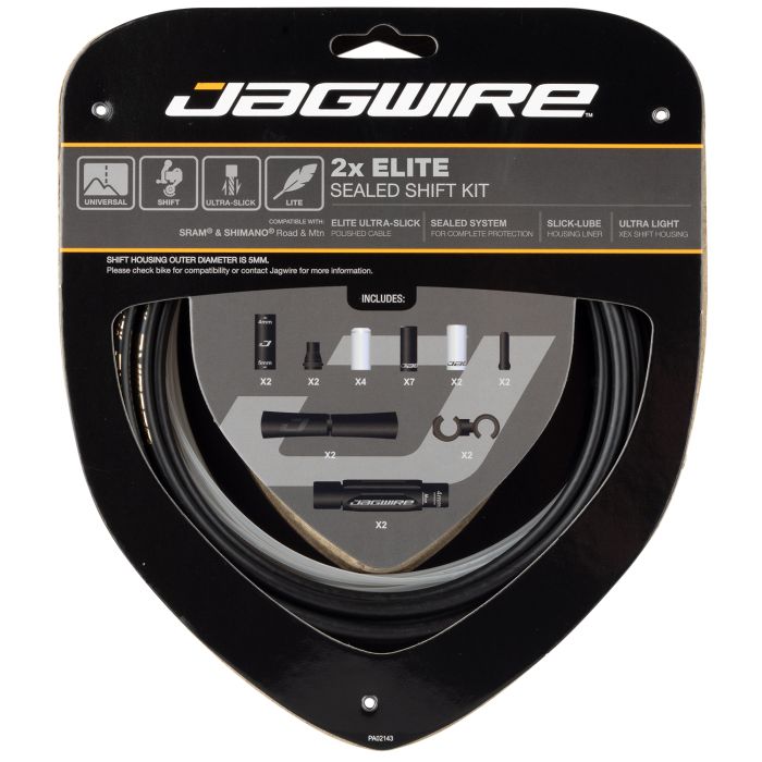 Kit de Câbles et Gaines de Dérailleur JAGWIRE 2x ELITE SEALED Noir