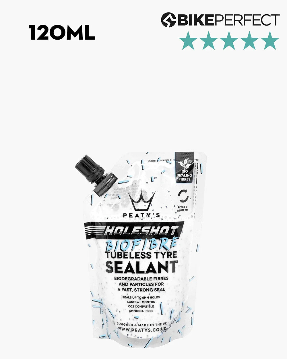 Liquide Préventif Tubeless PEATY'S BIOFIBRE (120 ml)