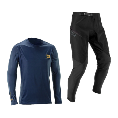 Kit Maillot + Pantalon LEATT MTB GRAVITY 1.0 Noir/Bleu