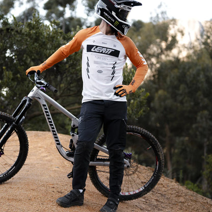 Maillot LEATT MTB GRAVITY 5.0 Manches Longues Blanc/Orange