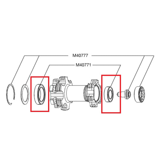 MAVIC LEJESÆT TIL LEFTY 50 & 60 NAV 25X37X7 (6805) + 15X28X7 (61902)