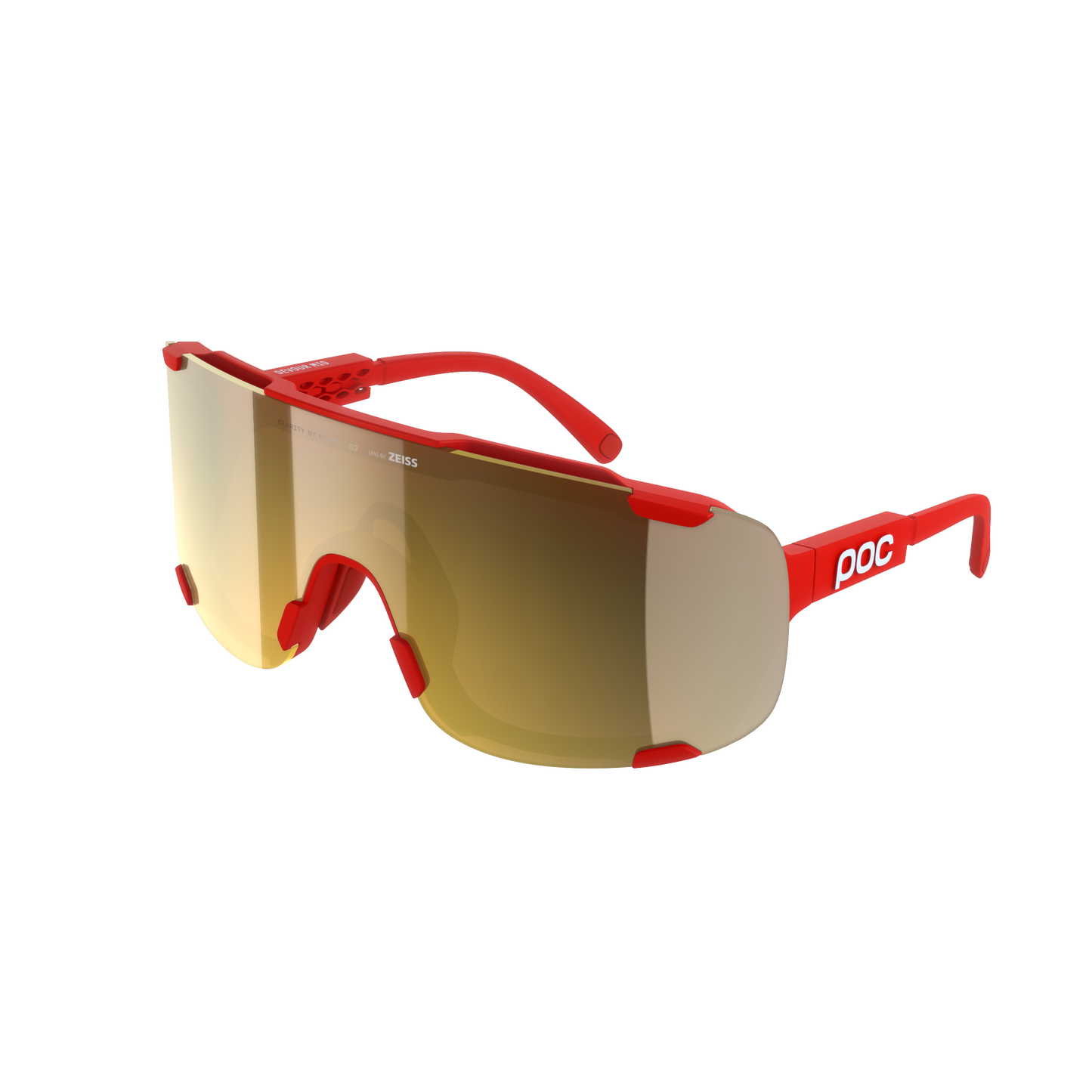 Lunettes POC DEVOUR MID Rouge Verre Clarity Road Partly Sunny Gold