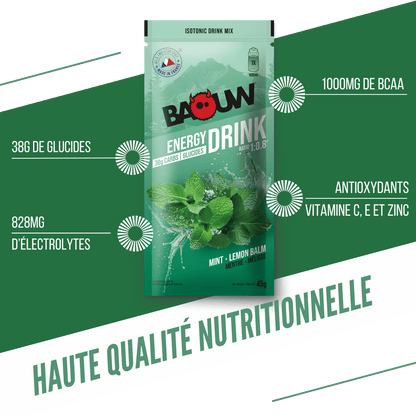 Boisson Énergétique BAOUW ISOTONIC (45g) Menthe/Mélisse
