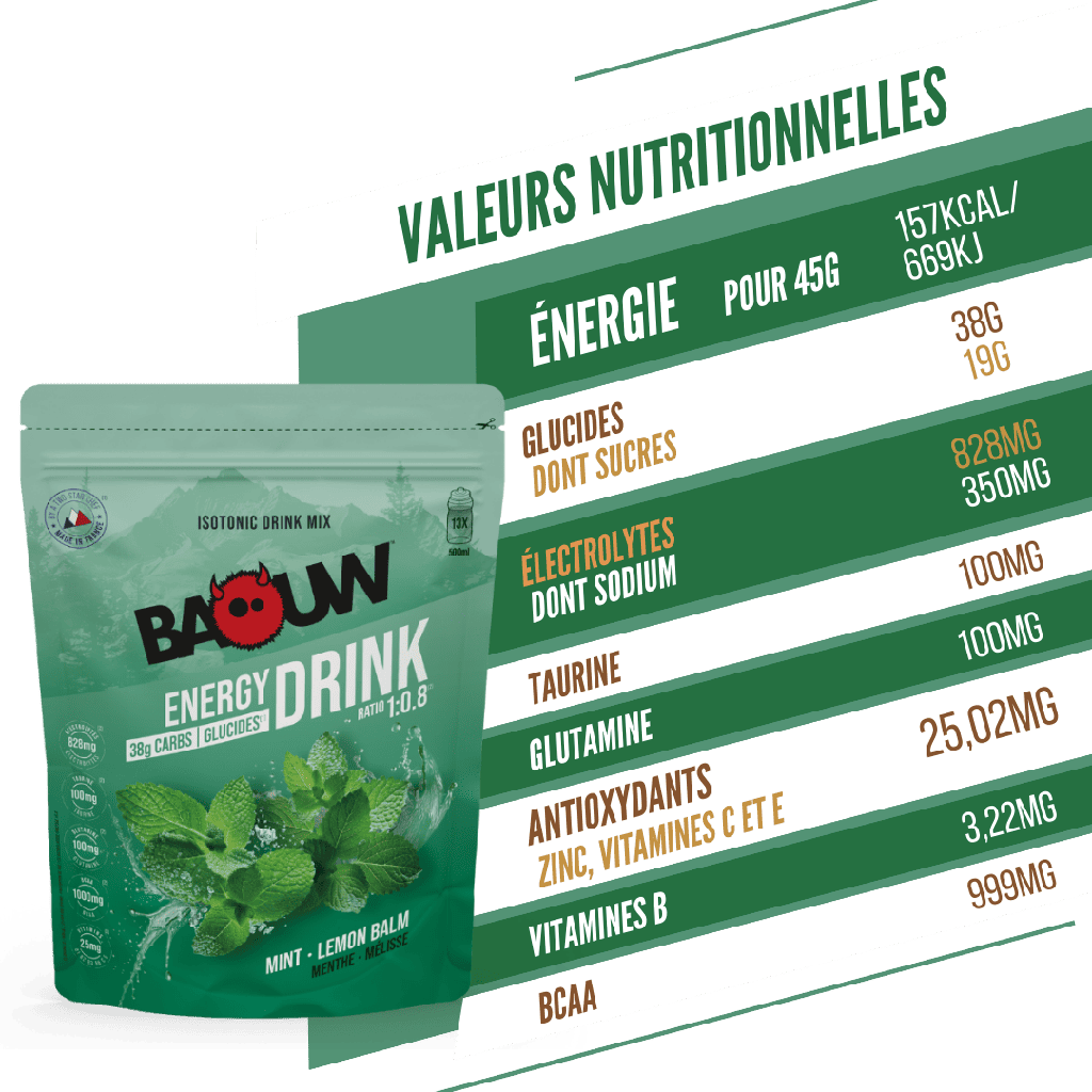 BAOUW ISOTONIC Energy Drink (585g) Máta/Melissa