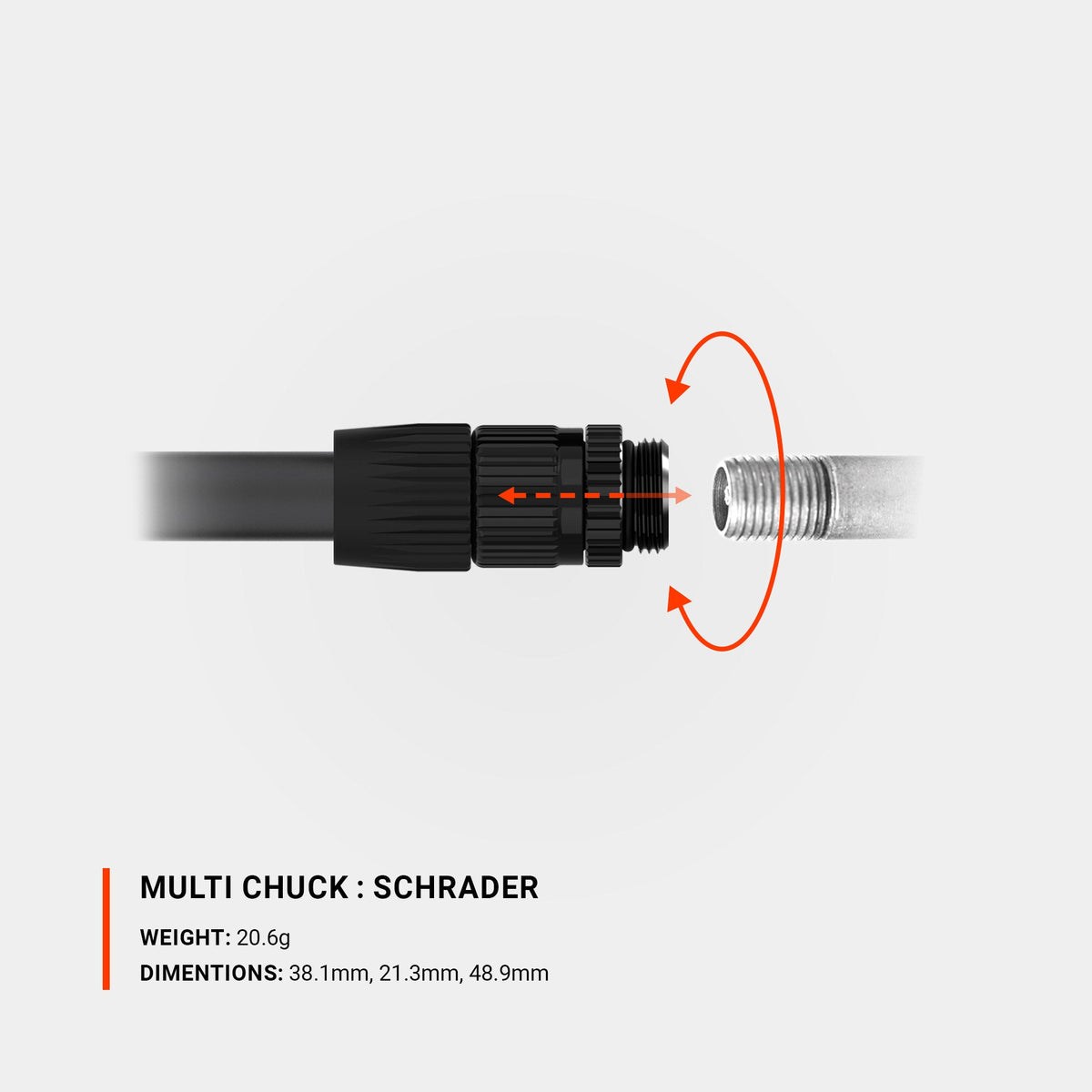 Embout Multi-Valves LEZYNE MULTI CHUCK Noir