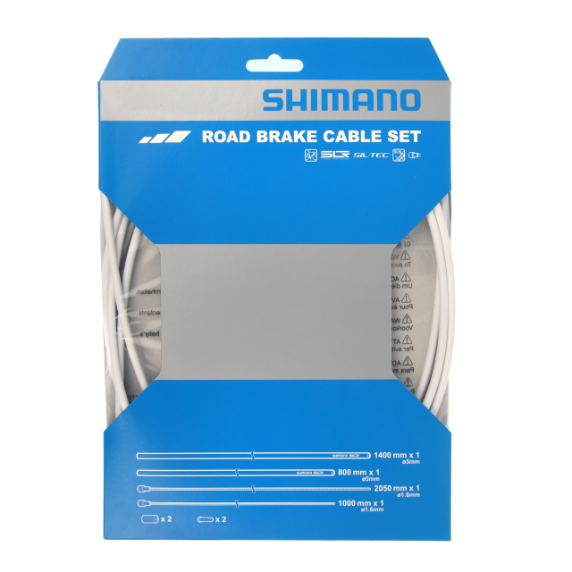 Kit de Câbles et Gaines de Frein SHIMANO PTFE Blanc