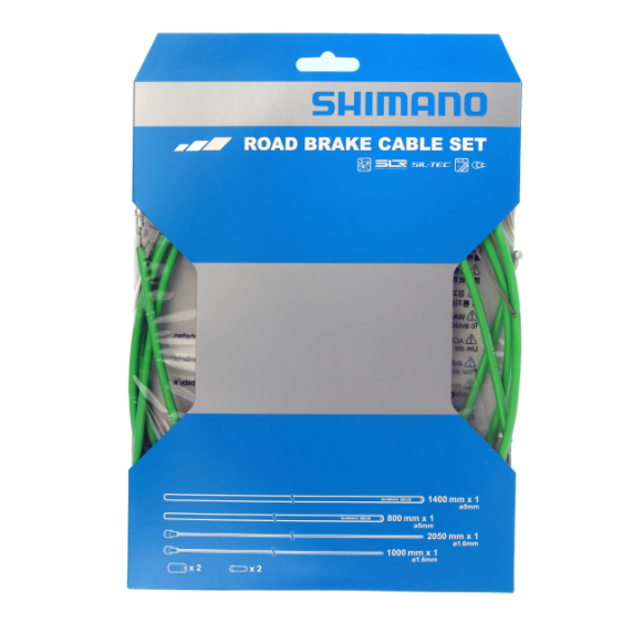 Kit de Câbles et Gaines de Frein SHIMANO PTFE Vert