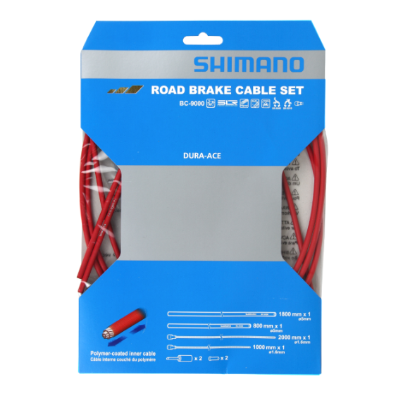 Kit de Câbles et Gaines de Frein SHIMANO DURA-ACE 9000 Rouge