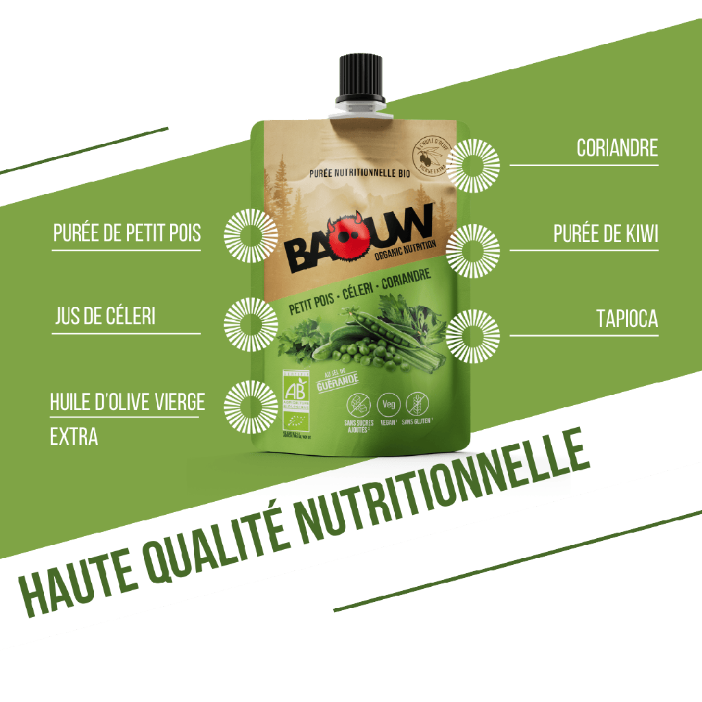 BAOUW Organiczne solone energetyczne purée z groszku, selera i kolendry (90g)