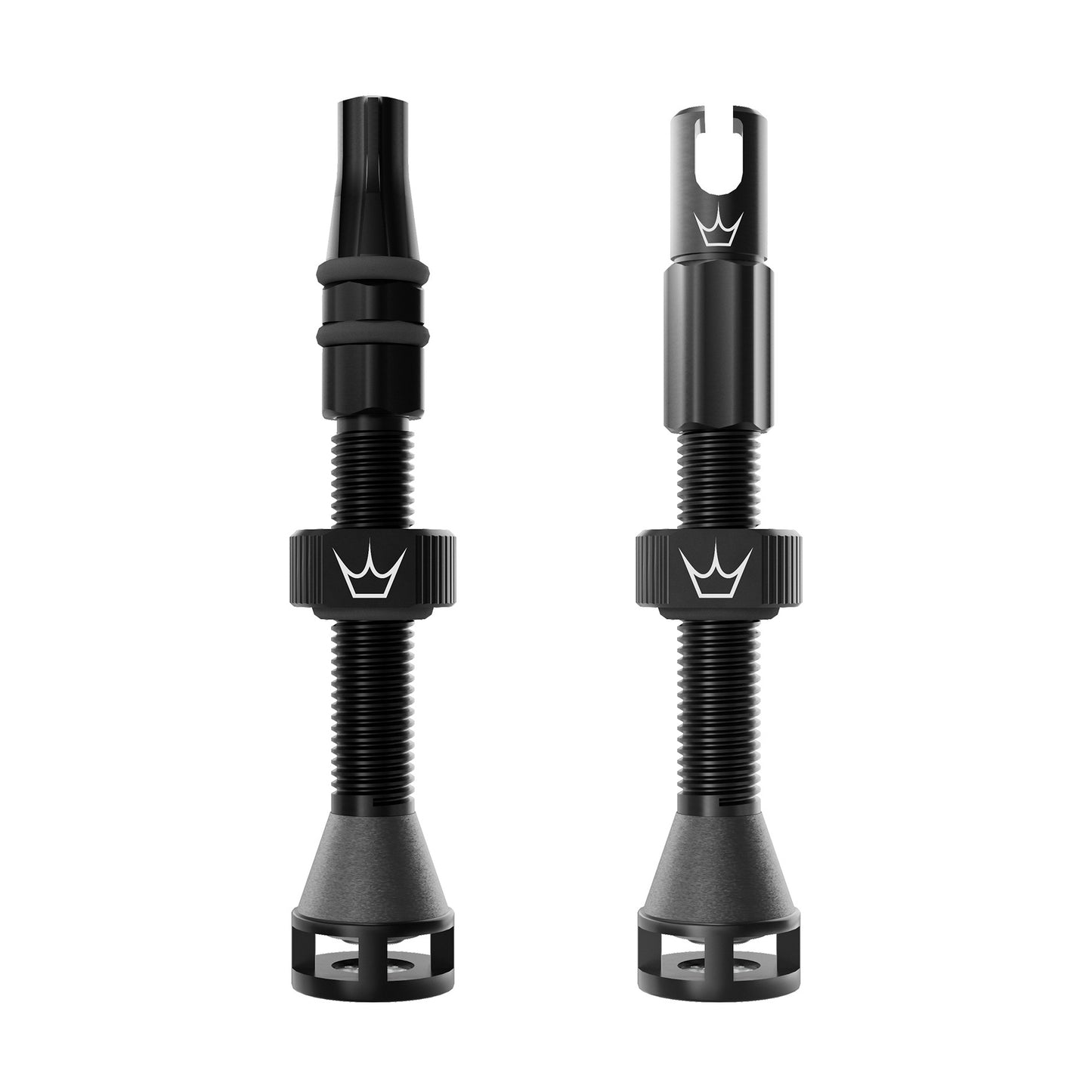 Zawory bezdętkowe PEATY'S HOLESHOT FAST FLOW 60 mm (x2) czarne