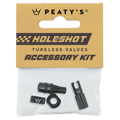 Kit Bouchons et Ecrous de Valves PEATY'S HOLESHOT FAST FLOW Noir