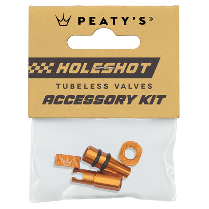 Kit Bouchons et Ecrous de Valves PEATY'S HOLESHOT FAST FLOW Orange