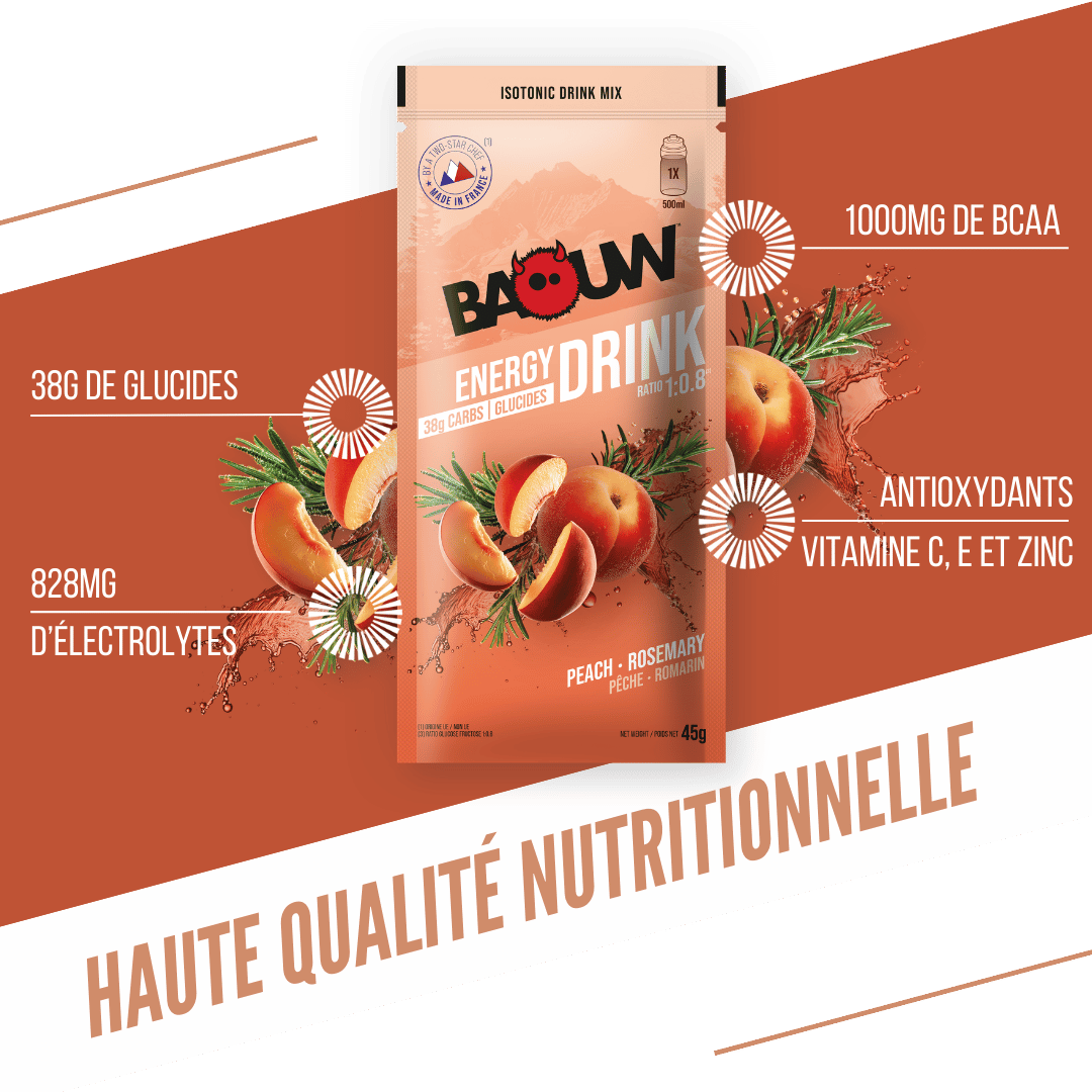 Energetický nápoj BAOUW ISOTONIC (45g) Broskev/Rozmarýn