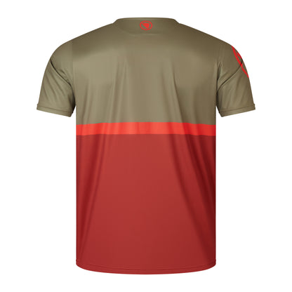Maillot ENDURA SINGLETRACK CORE TEE II Manches Courtes Kaki/Rouge