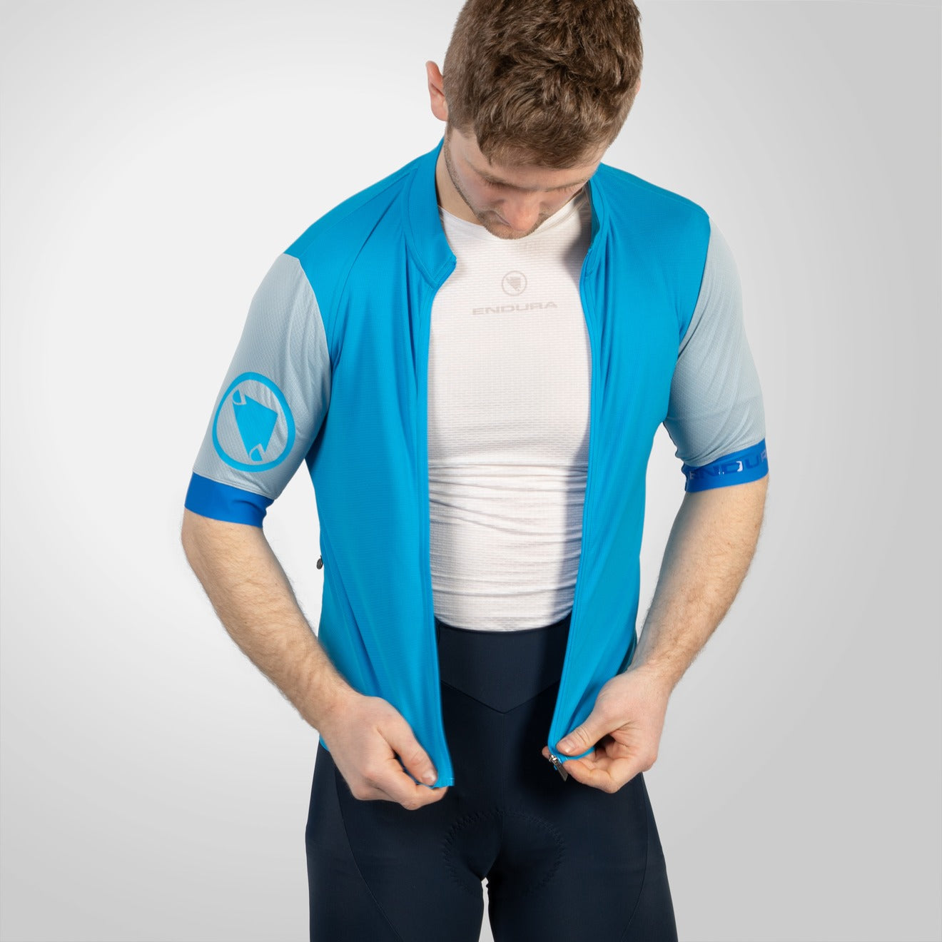 Maillot ENDURA FS260 Manches Courtes Bleu