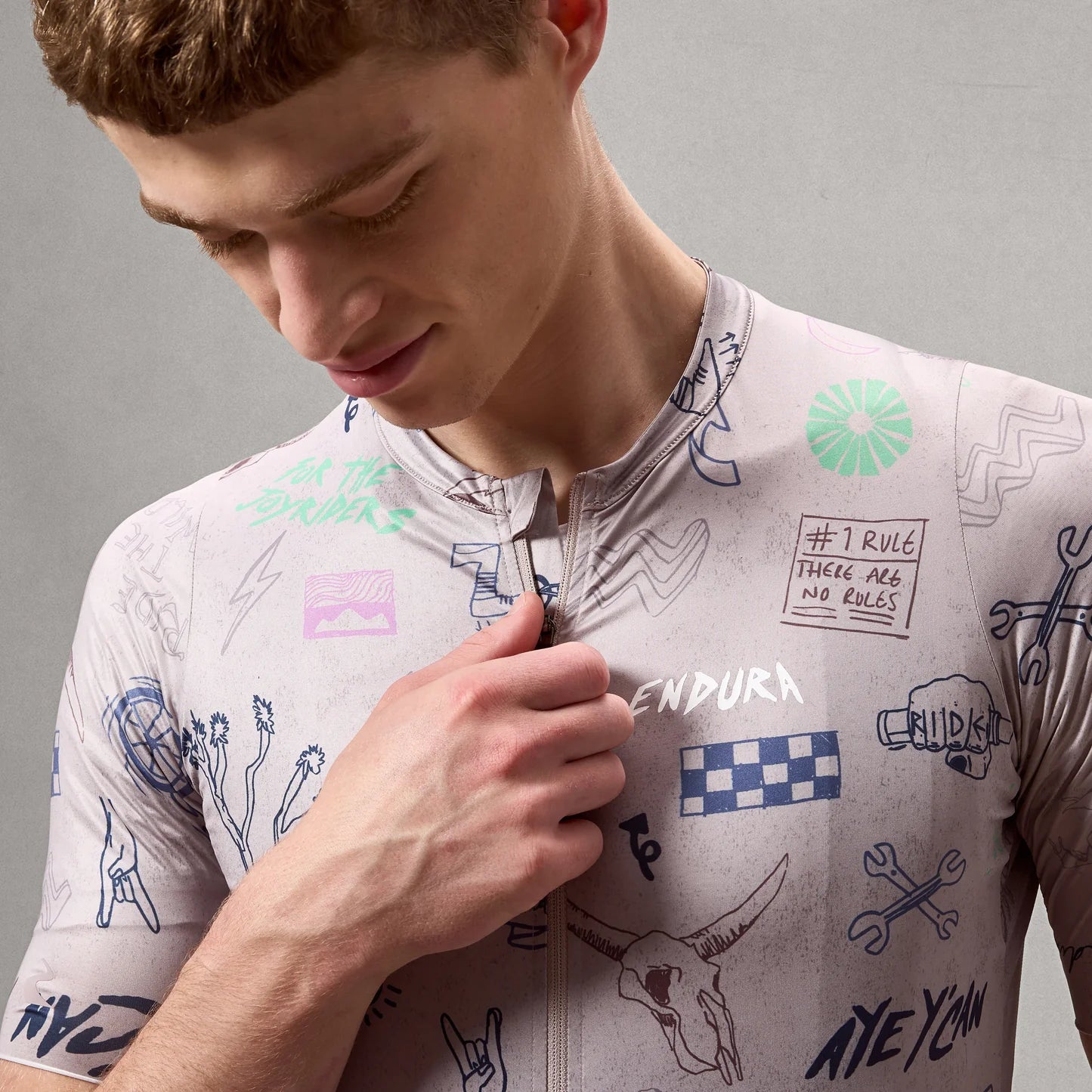 ENDURA PRO SL PRINT kortærmet titanium-trøje