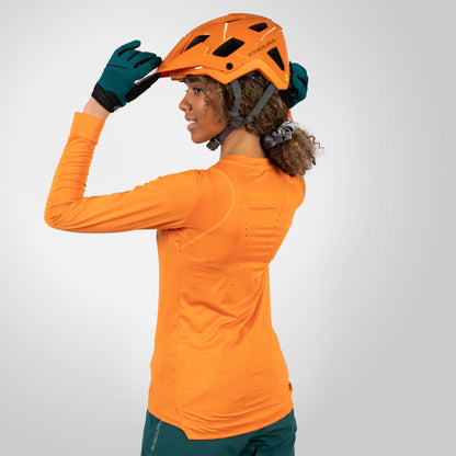 Maillot ENDURA SINGLETRACK Femme Manches Longues Orange