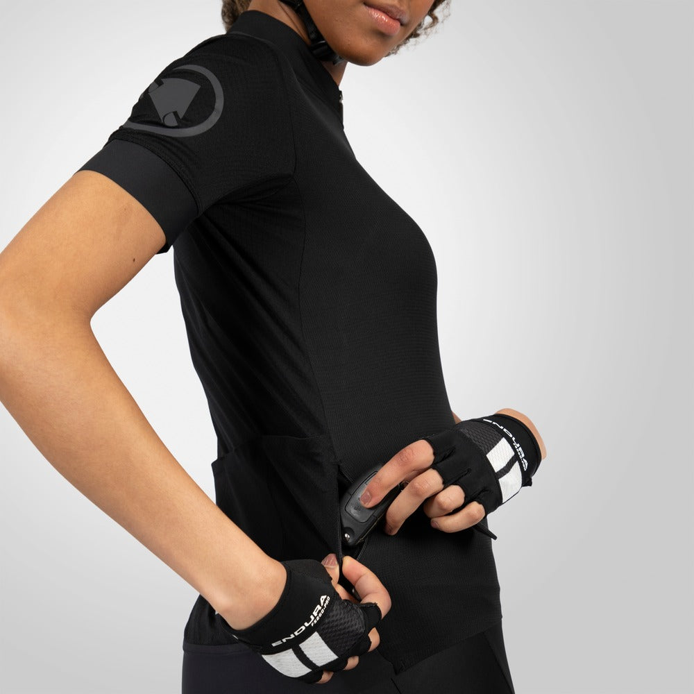 Maillot ENDURA FS260 Femme Manches Courtes Noir 2025