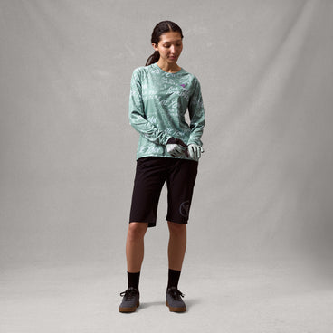 ENDURA SINGLETRACK PRINT Dámský dres s dlouhým rukávem Sage Green