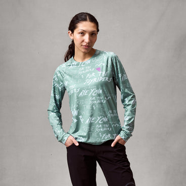 ENDURA SINGLETRACK PRINT Dámský dres s dlouhým rukávem Sage Green