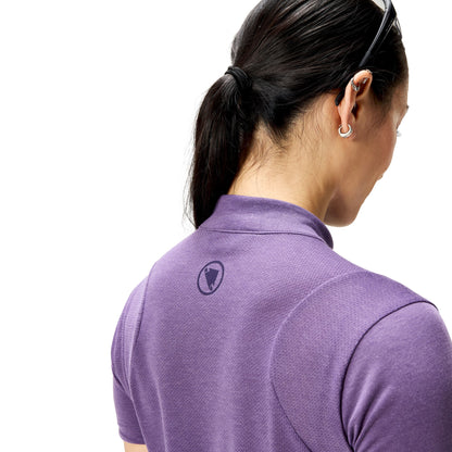 Maillot ENDURA LOOP ZIPPED Manches Courtes Femme Violet