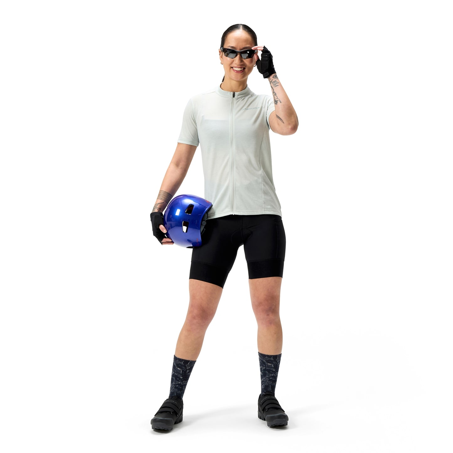 ENDURA LOOP ZIPPED kortærmet jersey til kvinder, grå