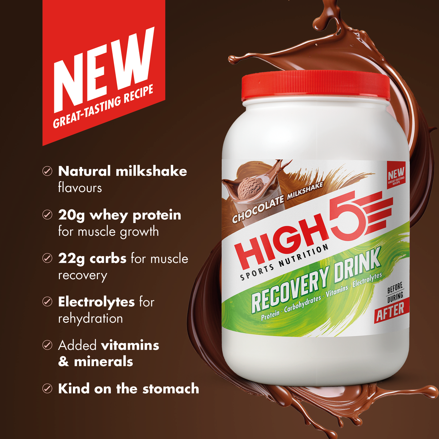 High5 RECOVERY DRINK (450g) Czekoladowy koktajl mleczny