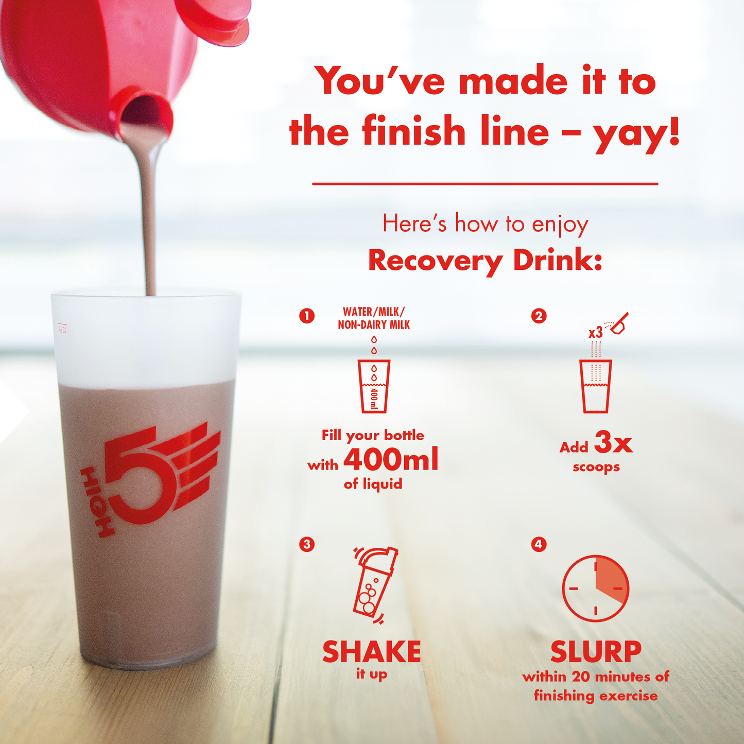 High5 RECOVERY DRINK (450g) Czekoladowy koktajl mleczny