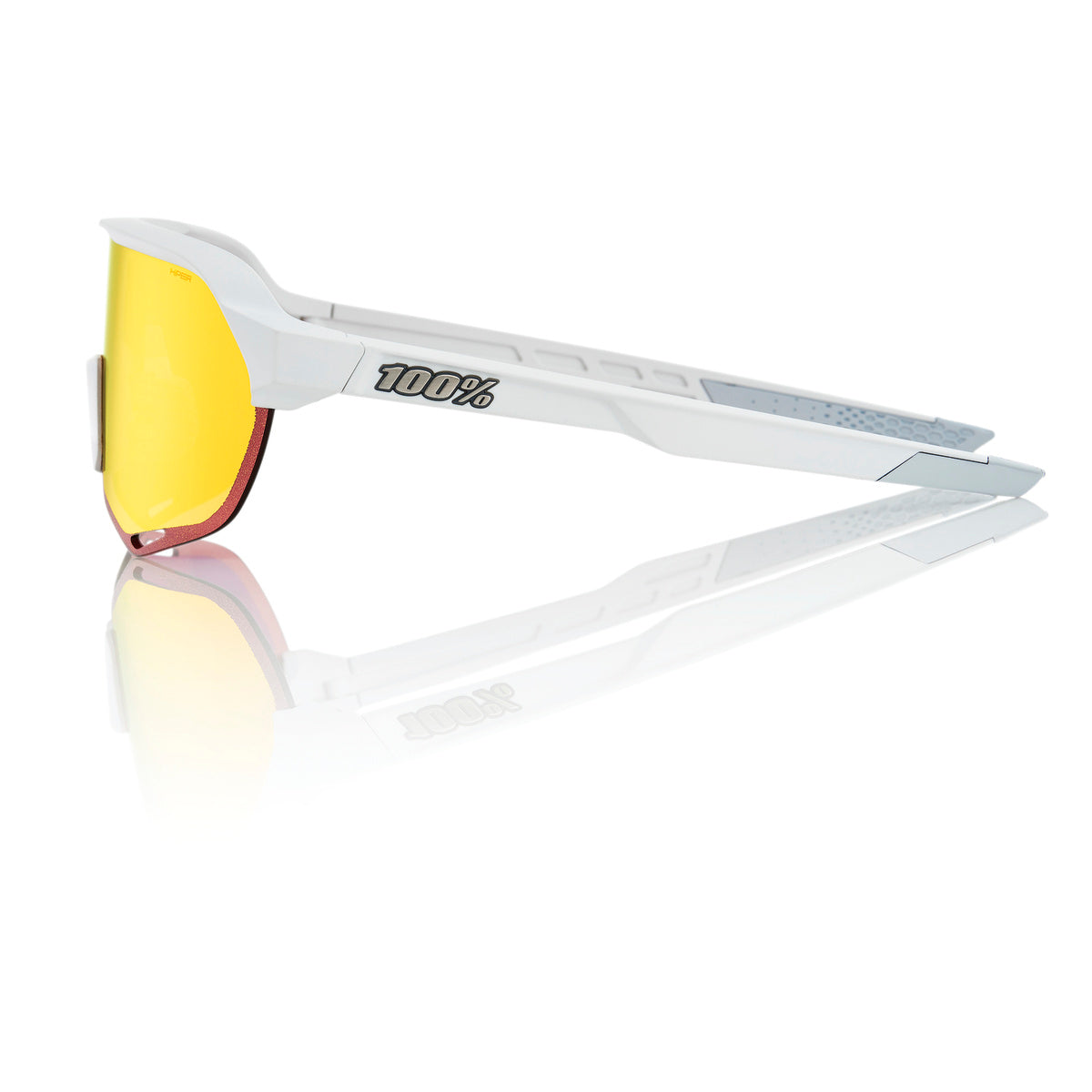 Lunettes 100% S2 Soft Tact Off Blanc Hiper Multilayer Mirror Rouge