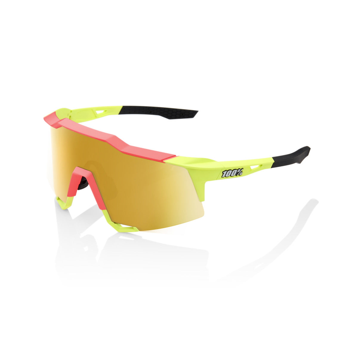 Lunettes 100% SPEEDCRAFT Matte Washed Out Jaune Flash Mirror Or