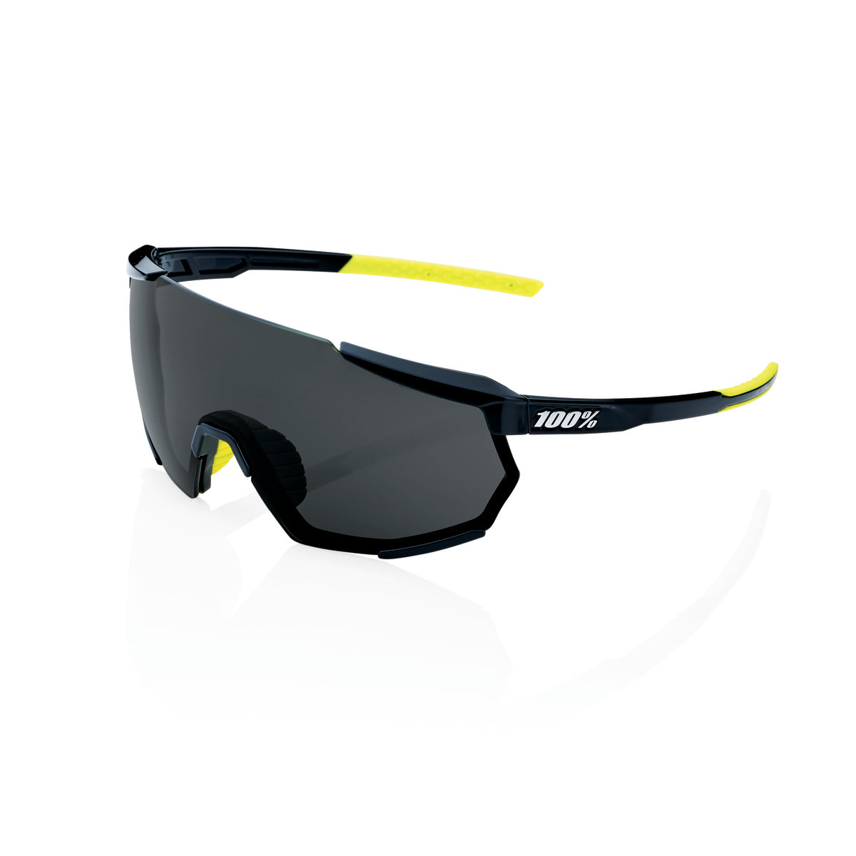 Lunettes 100% RACETRAP 3.0 Noir Brillant Smoke Lens