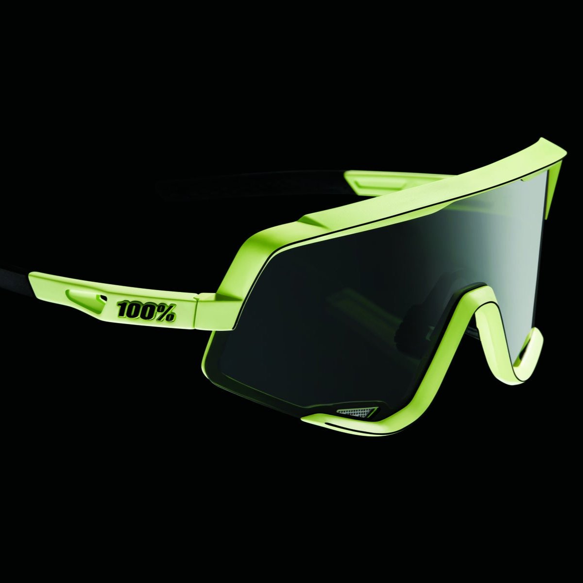 Lunettes 100% GLENDALE Soft Tact Glow Jaune Smoke Lens