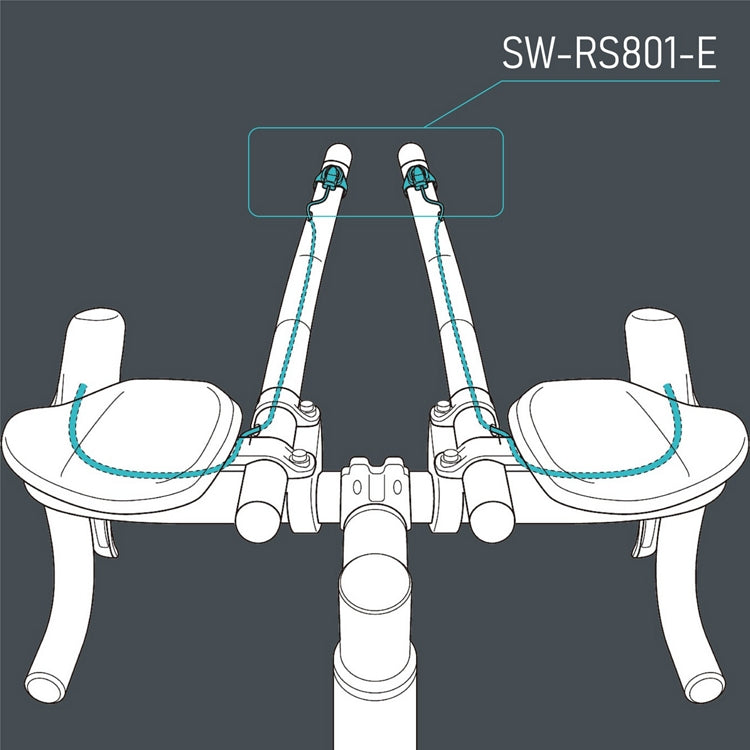 Paire de Commande Satellite SHIMANO SW-RS801-E Câble long. pour TT/Triathlon (740mm) 12V