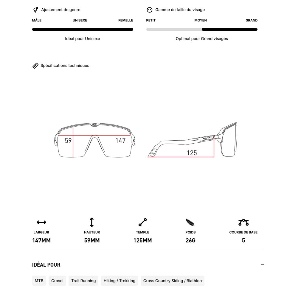RUDY PROJECT SPINSHIELD AIR Briller Sort RP Optics Linser Røg Sort