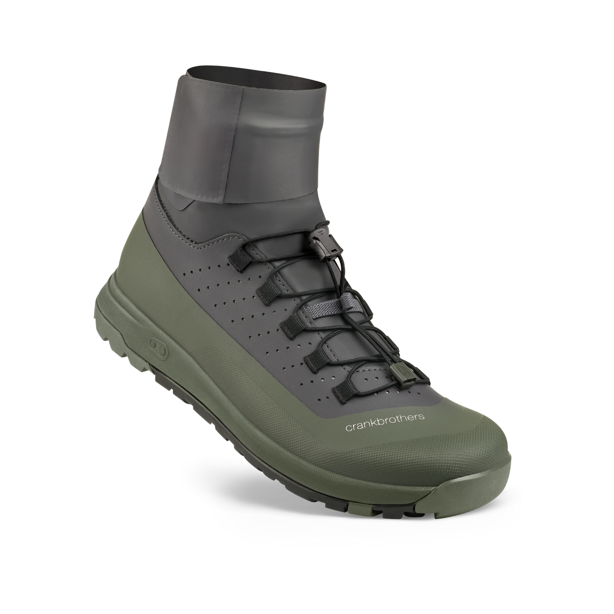 Chaussures VTT CRANKBROTHERS STAMP TRAIL SPEEDLACE SEAL Gris/Vert - vue 3/4
